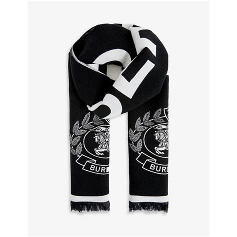 burberry logo crest wool-blend bandana|Wool Scarves For Women .